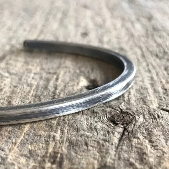 Square Open Cuff Bangle Bracelet 19g (.7oz), 3mm Wide - Picture 2 of 5